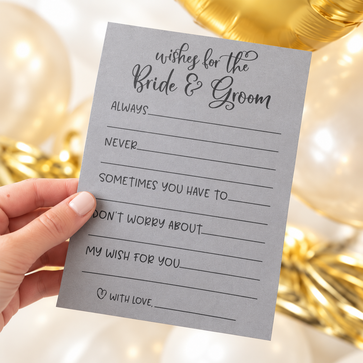 Wishes for the Bride and Groom Bridal Shower Activity
