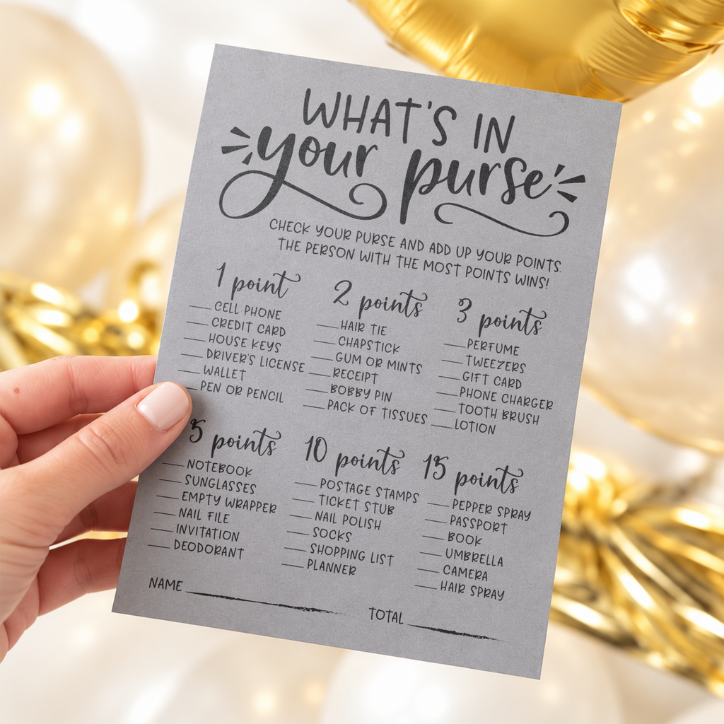 What's In Your Purse Bridal Shower Game