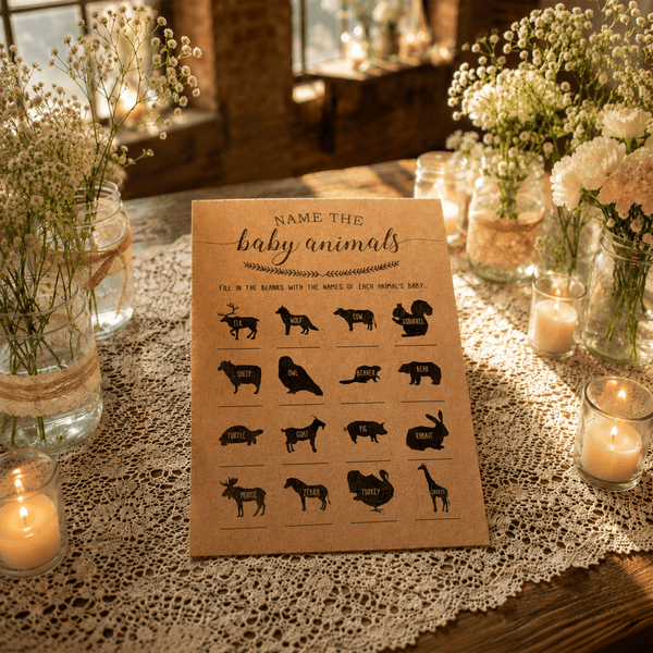 Name the Baby Animals Baby Shower Game