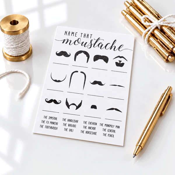 Name That Moustache Baby Shower Game