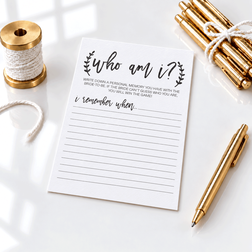 Who Am I Bridal Shower Game
