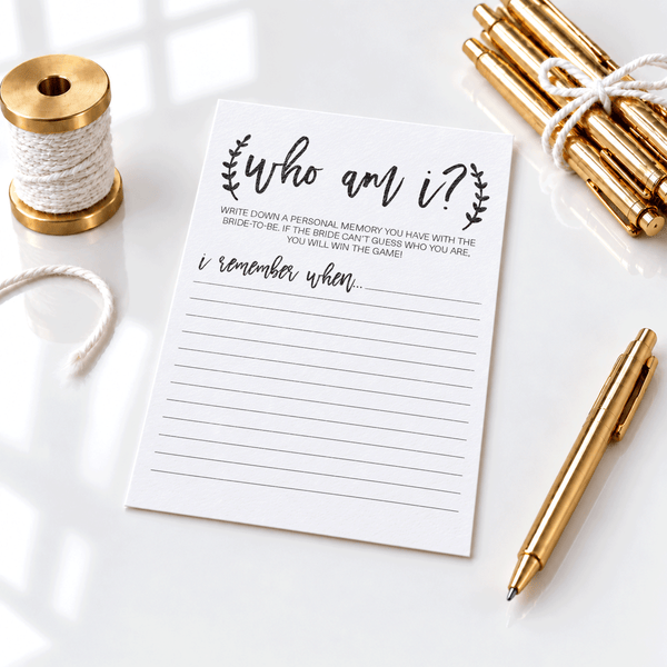 Who Am I Bridal Shower Game