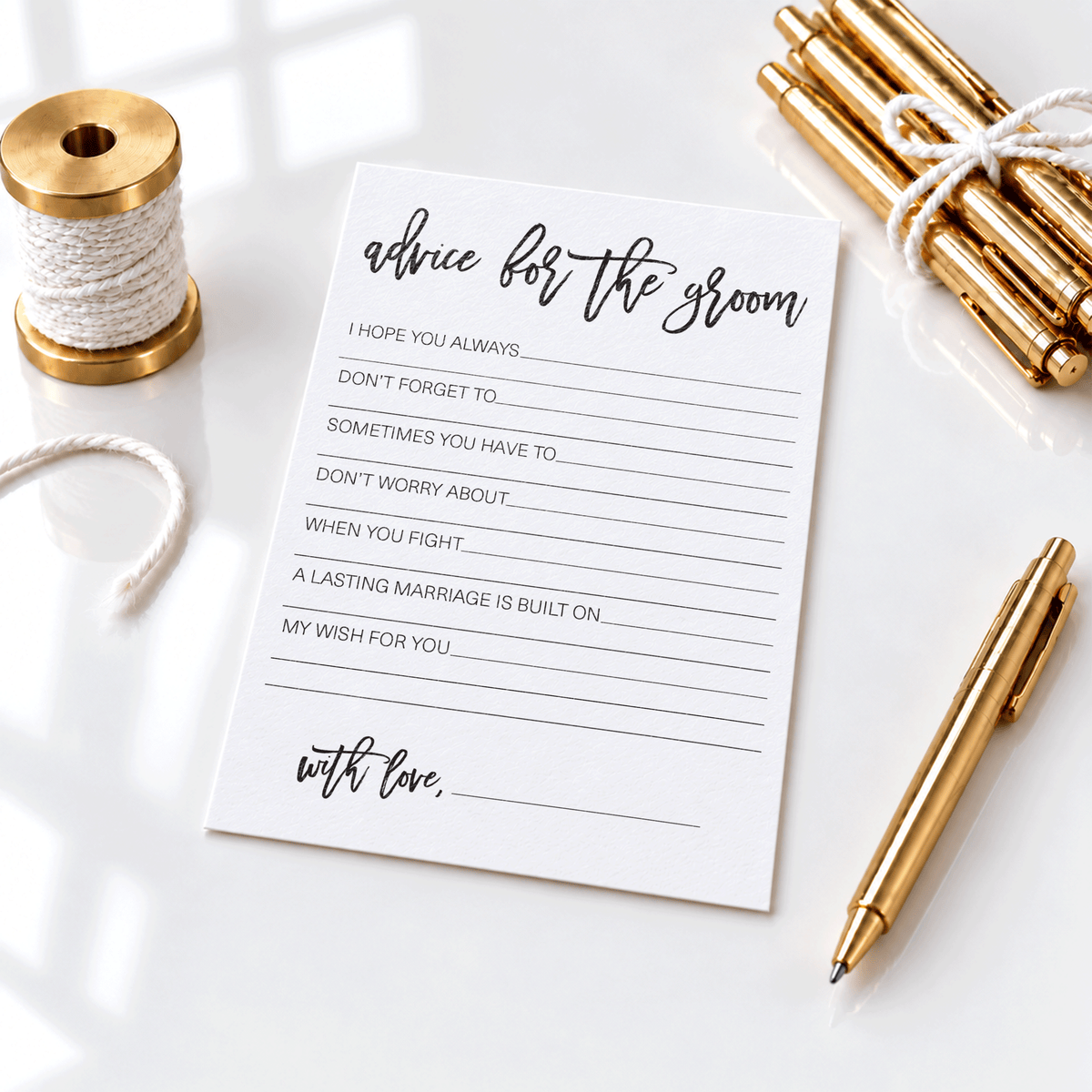 Advice for the Groom Bridal Shower Activity