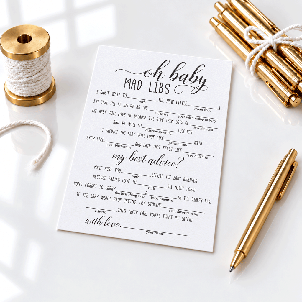 Oh Baby Mad Libs Baby Shower Game