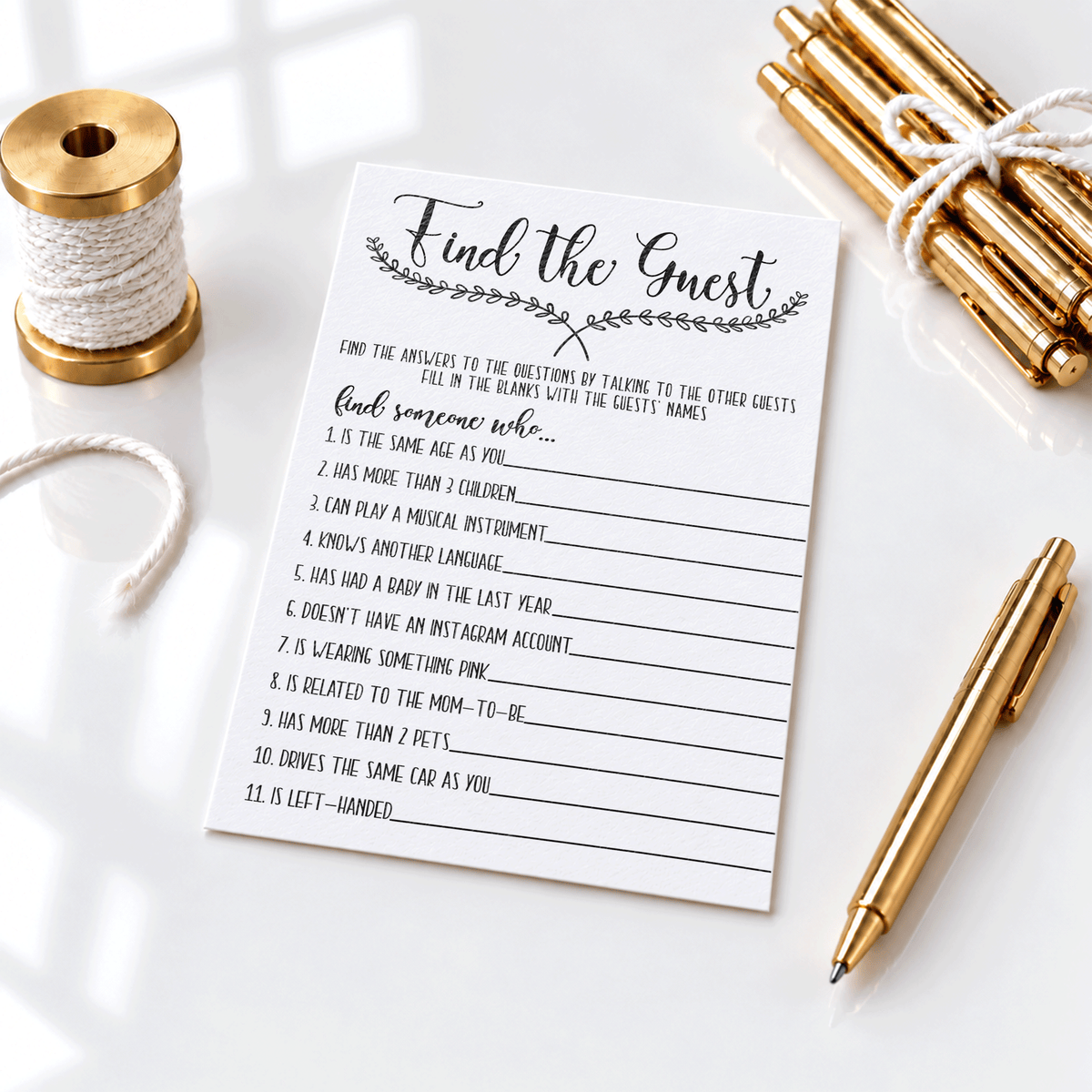 Find The Guest Baby Shower Game