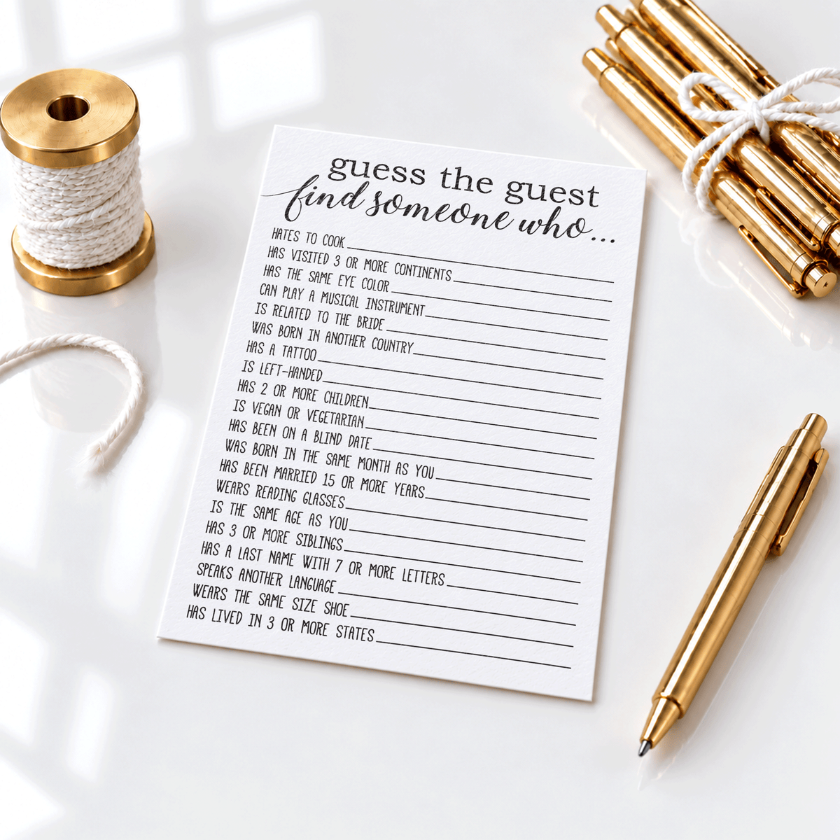 Guess the Guest Baby Shower Game