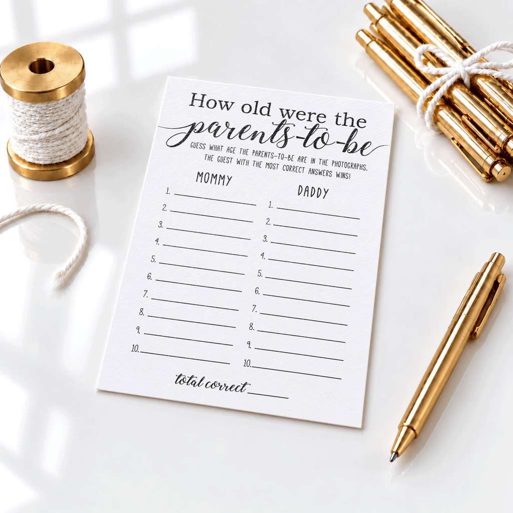 How Old were the Parents-to-be Baby Shower Game