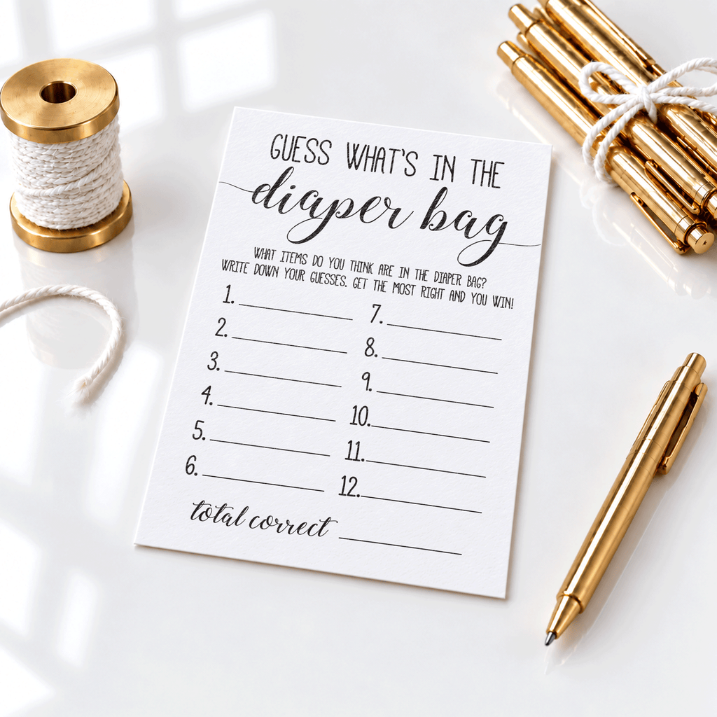 Guess What's in the Diaper Bag Baby Shower Game