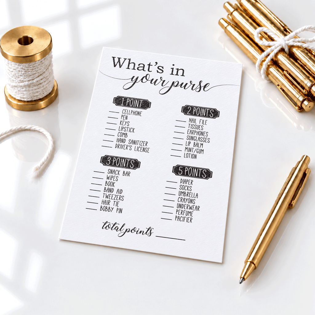 What's in your Purse Baby Shower Game