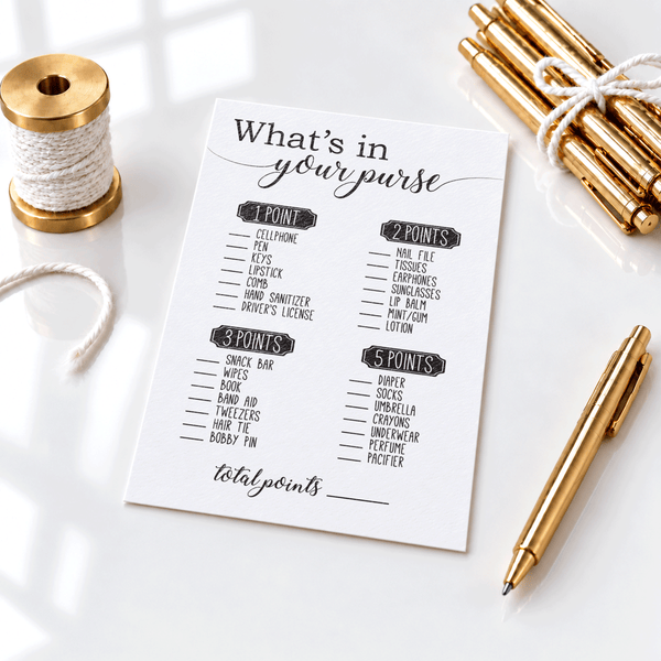 What's in your Purse Baby Shower Game