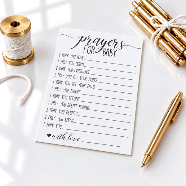 Prayers for Baby Cards - Baby Shower Activity
