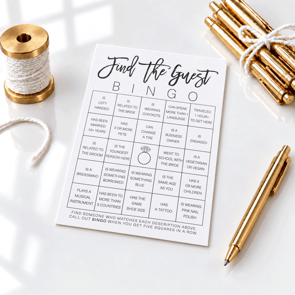 Find the Guest Bingo Bridal Shower Game