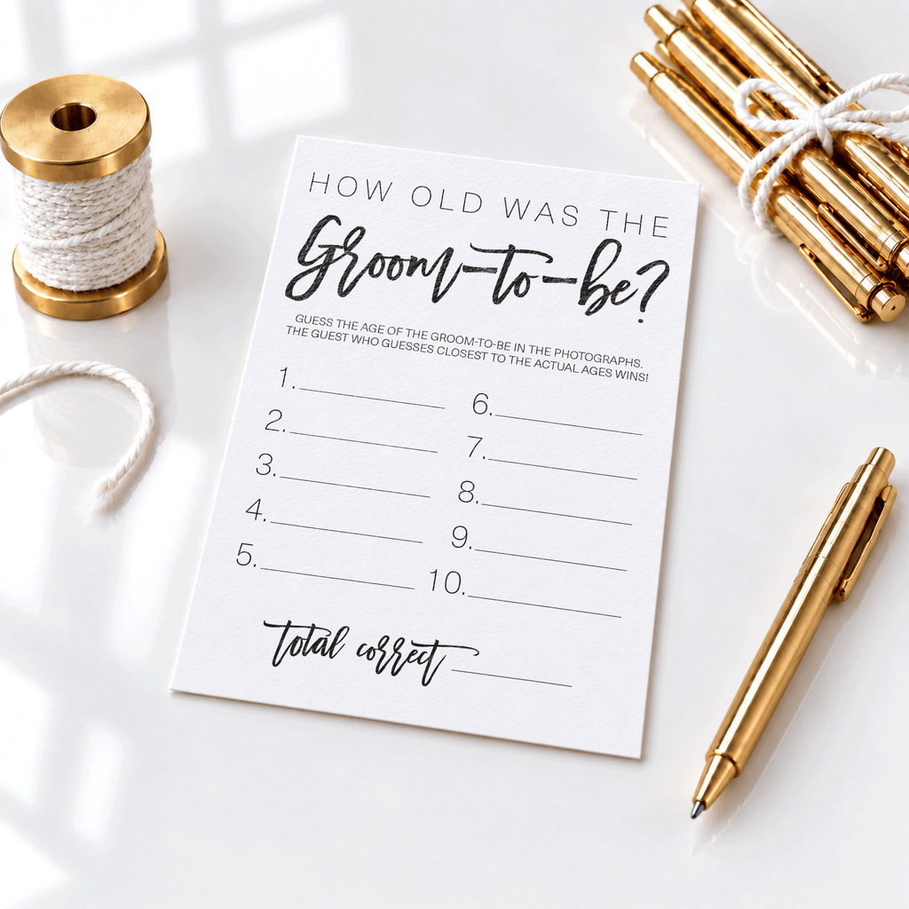 How Old was the Groom-to-be Bridal Shower Game
