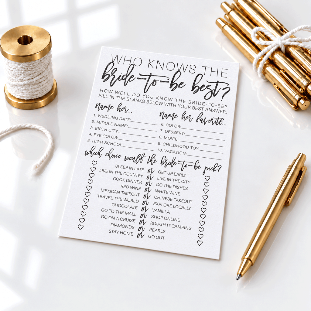 Who Knows The Bride-To-Be Best Bridal Shower Game