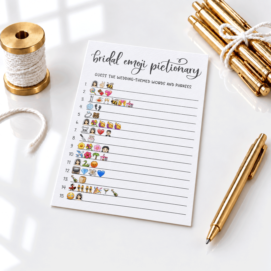 Bridal Emoji Pictionary Bridal Shower Game
