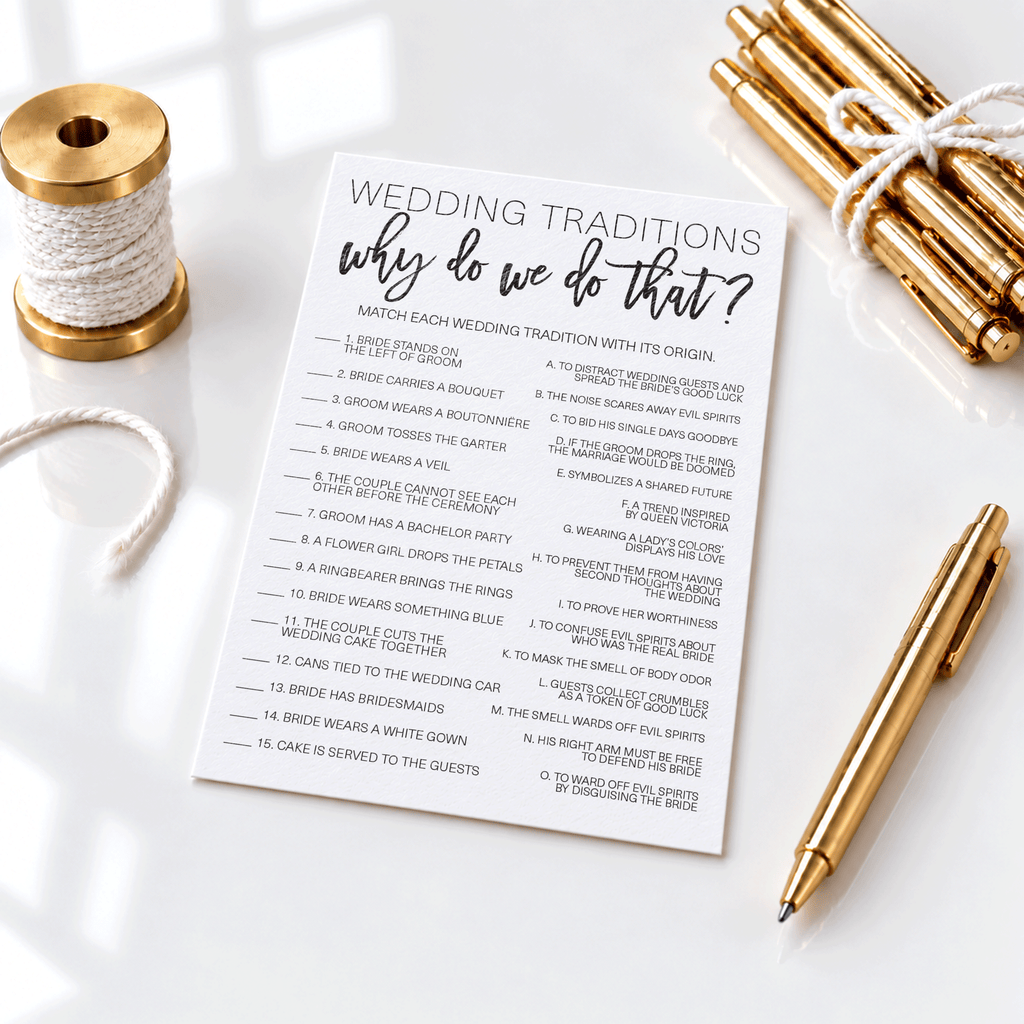 Wedding Traditions Bridal Shower Game