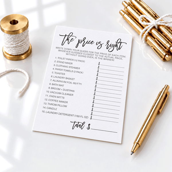 The Price Is Right Bridal Shower Game