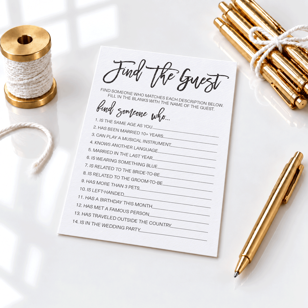 Find The Guest Bridal Shower Game