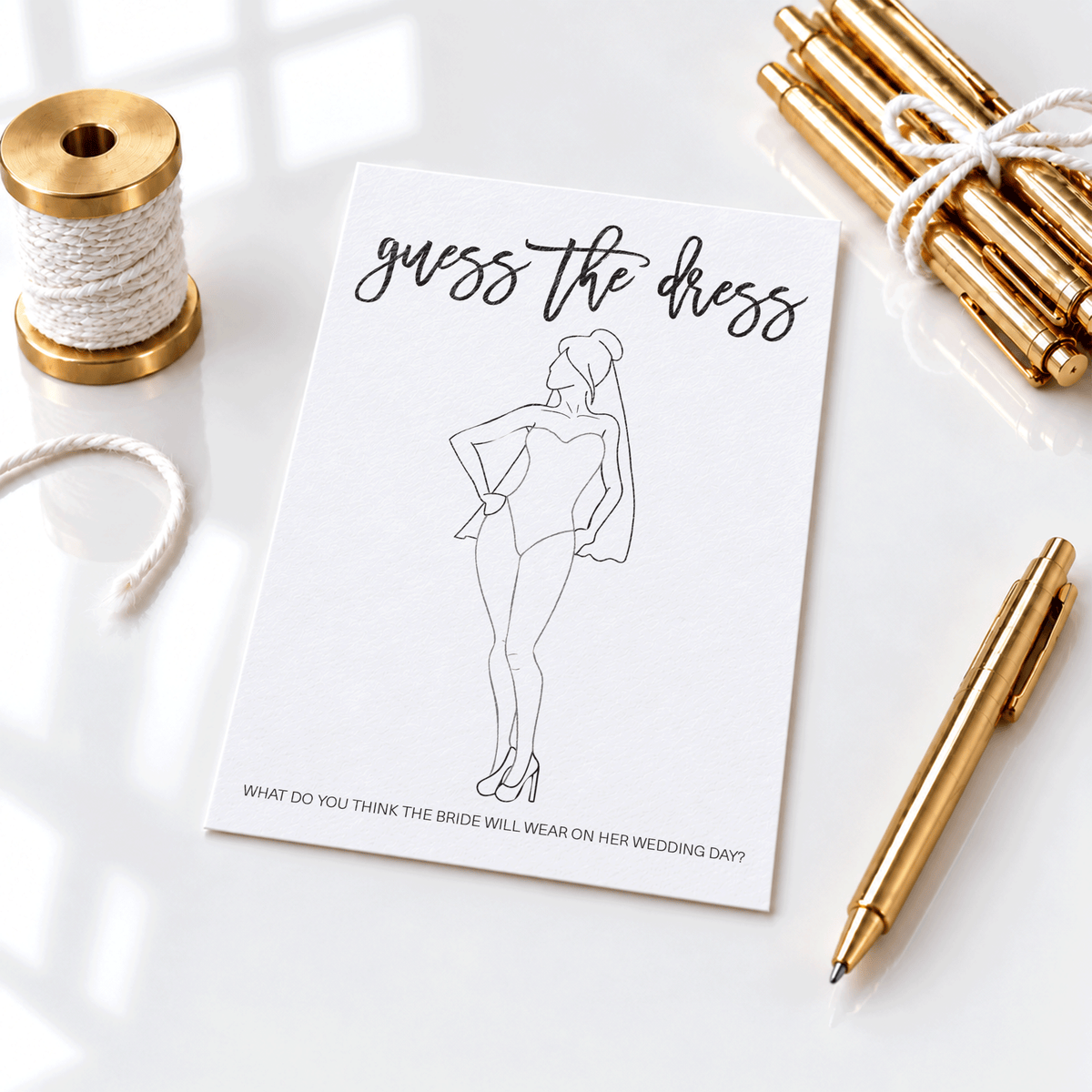 Guess the Dress Bridal Shower Game