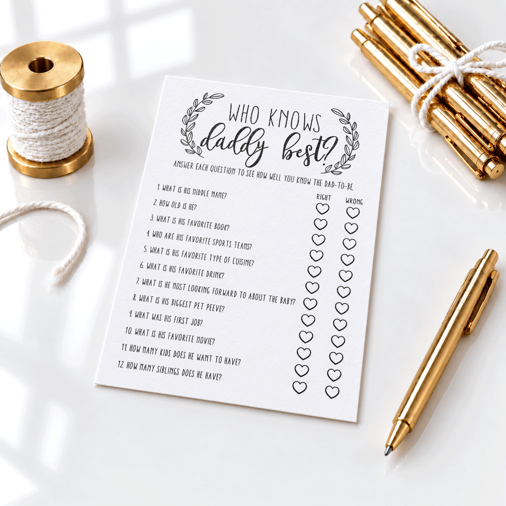 Who Knows Daddy Best Baby Shower Game