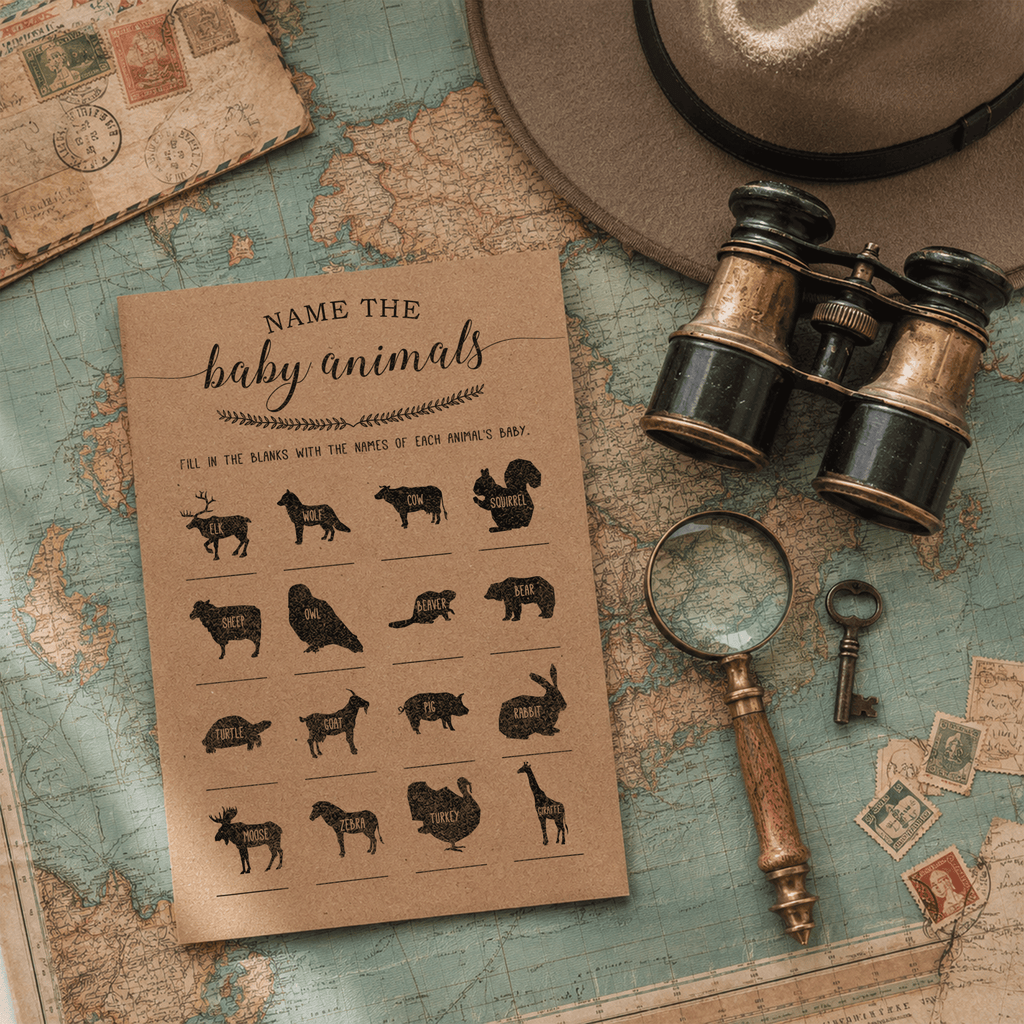Name the Baby Animals Baby Shower Game