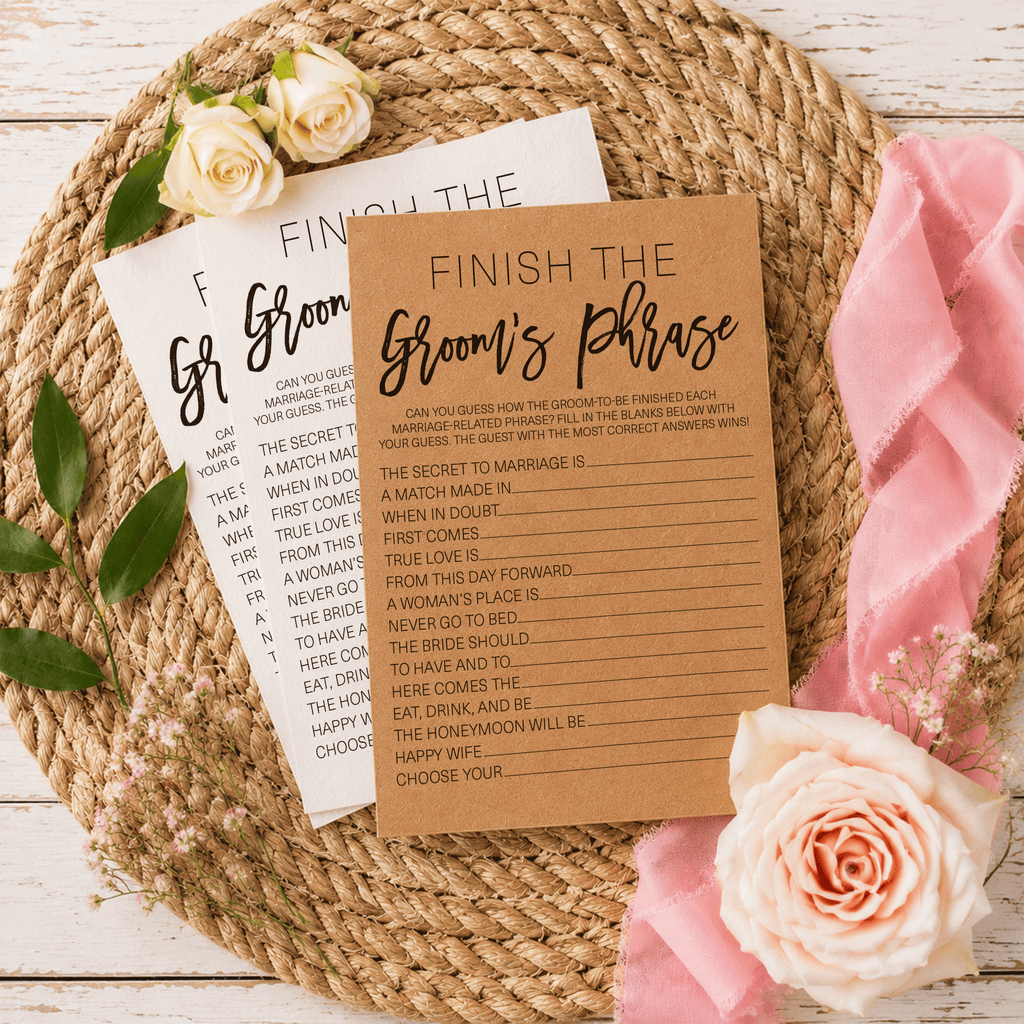 Finish the Groom's Phrase Bridal Shower Game