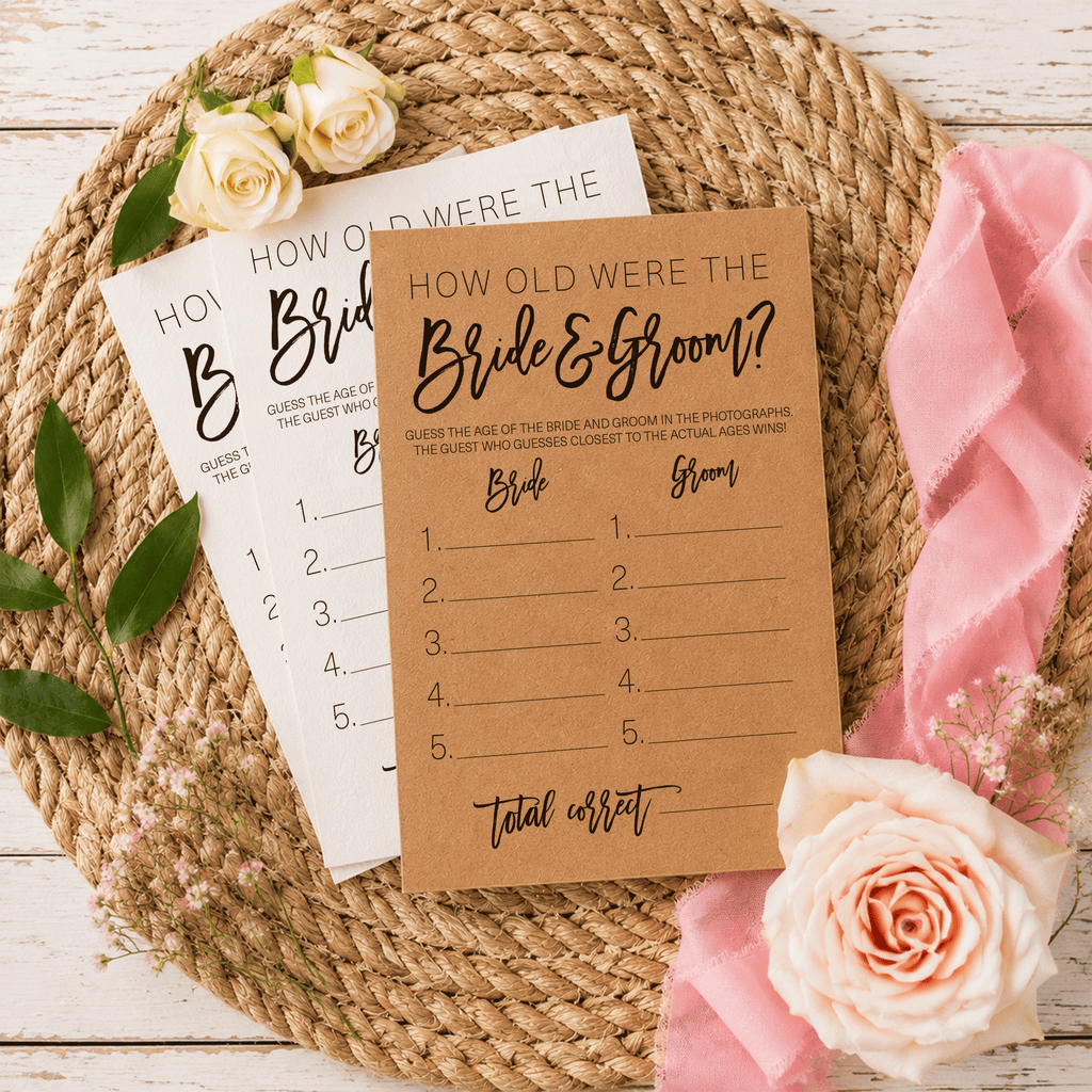 How Old Were The Bride And Groom Bridal Shower Game
