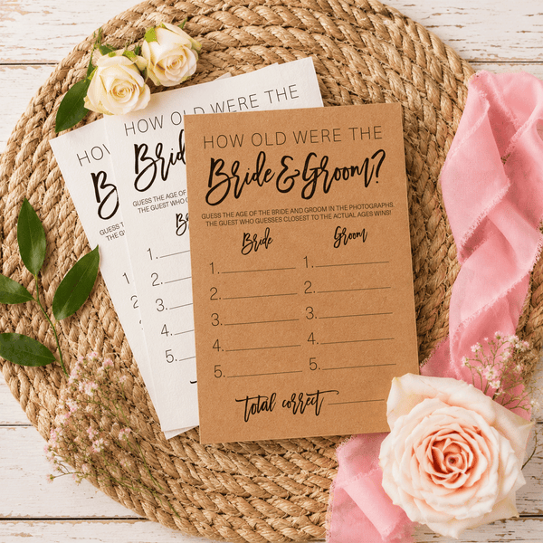 How Old Were The Bride And Groom Bridal Shower Game