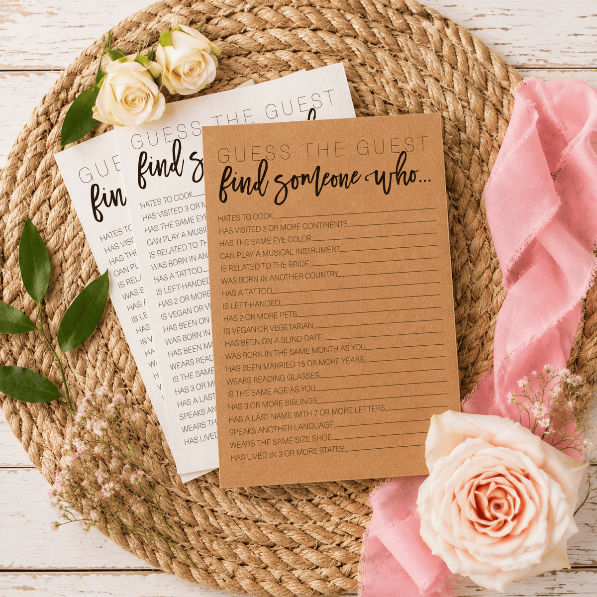 Guess The Guest Bridal Shower Game
