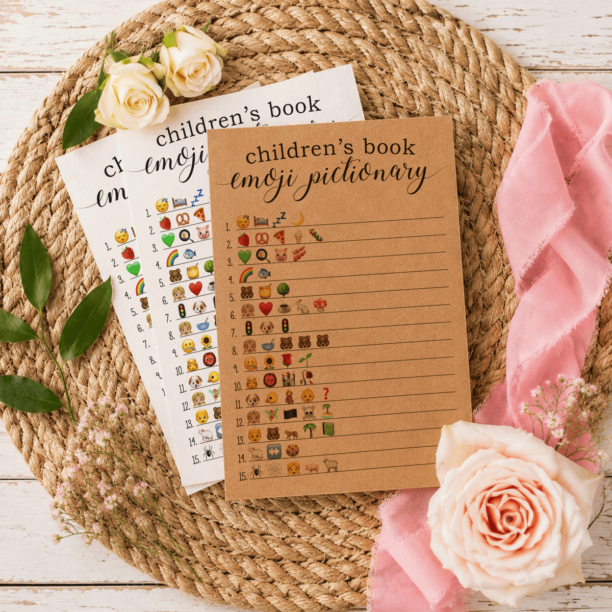 Children's Book Emoji Pictionary Baby Shower Game