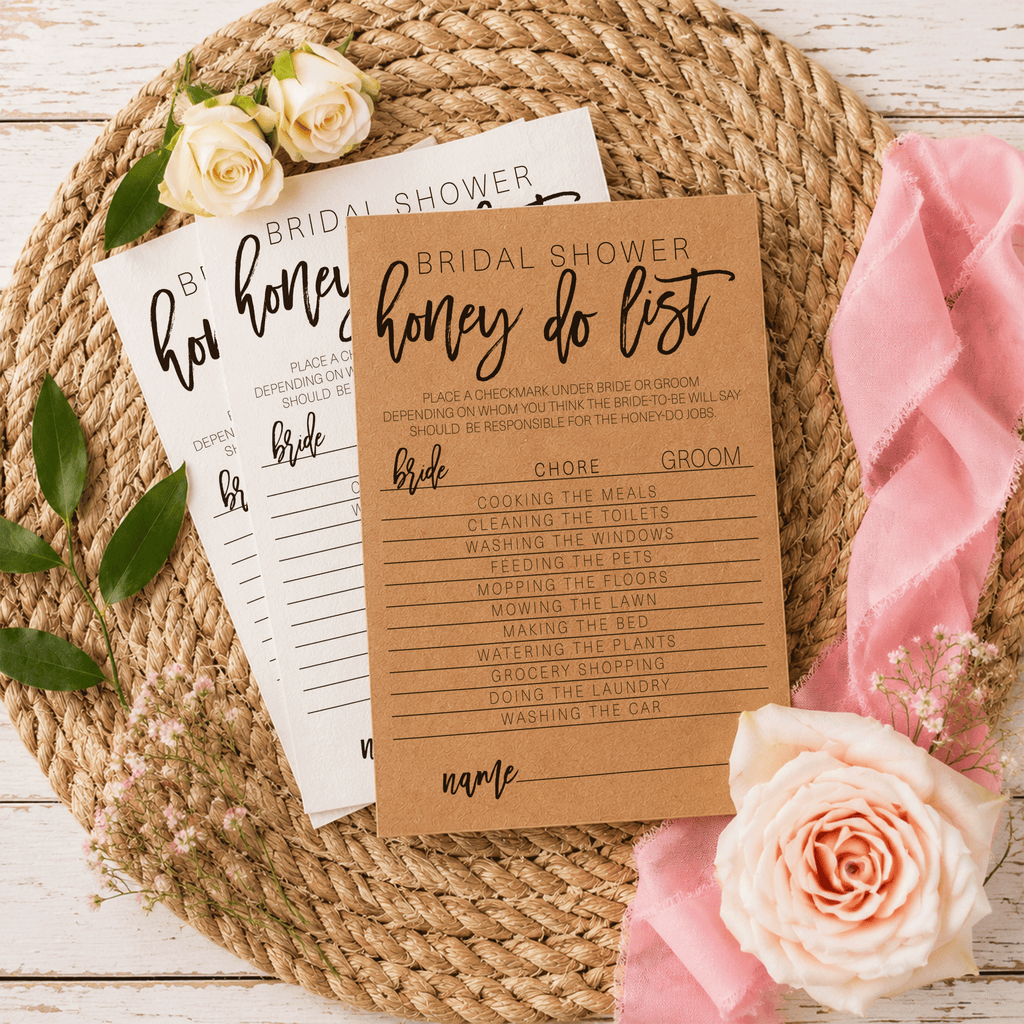 Bridal Shower Honey Do List Game