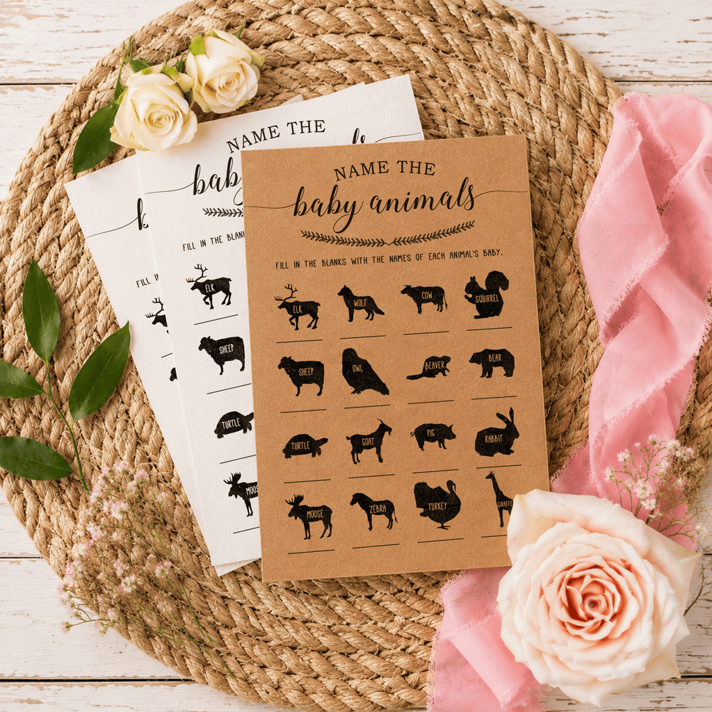 Name the Baby Animals Baby Shower Game