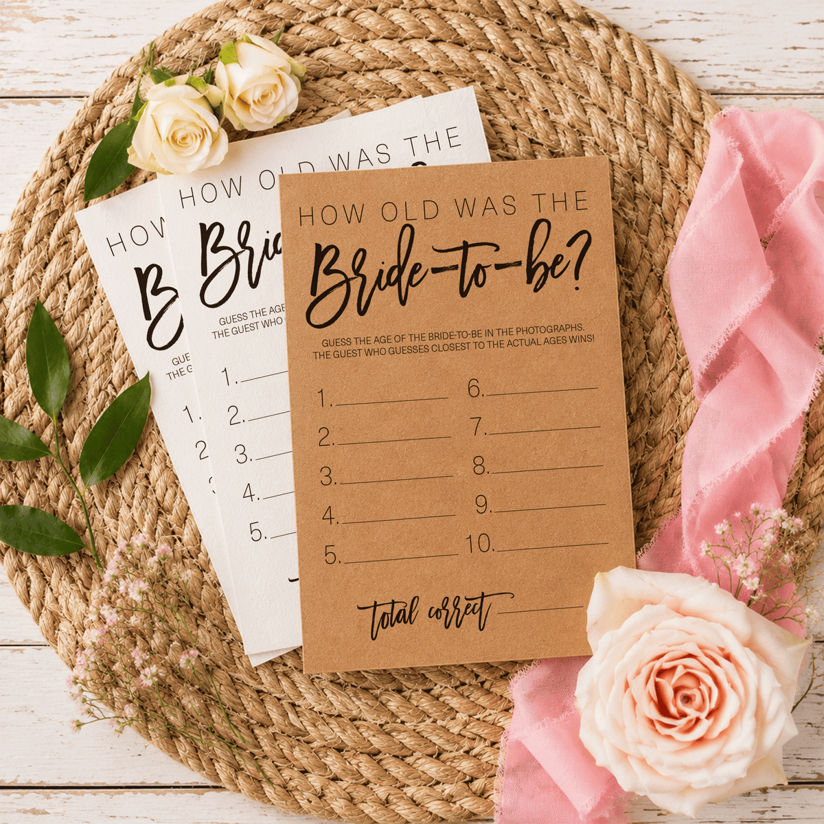 How Old was the Bride-to-be Bridal Shower Game