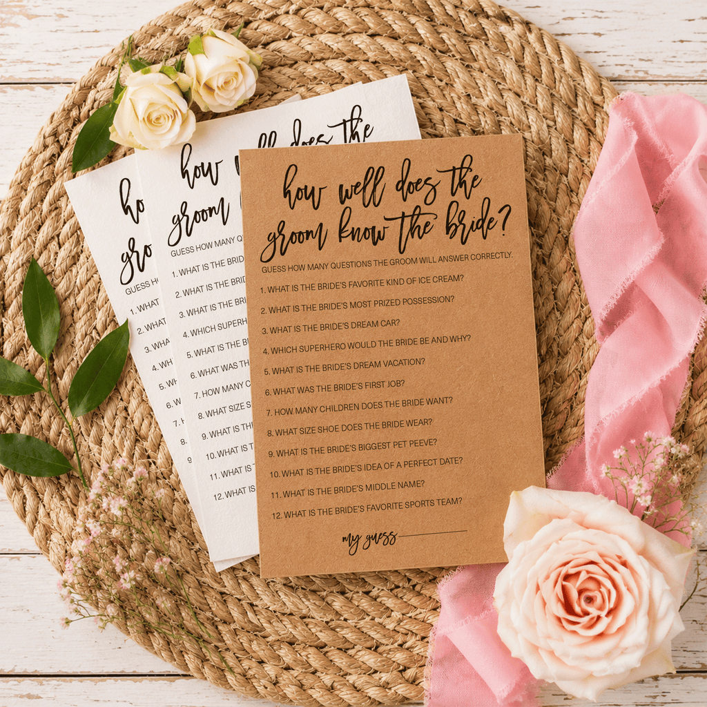 How Well Does The Groom Know The Bride Bridal Shower Game
