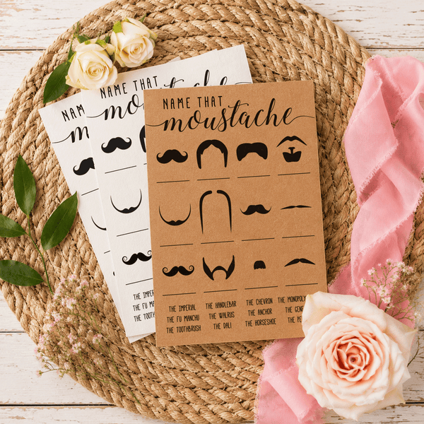 Name That Moustache Baby Shower Game