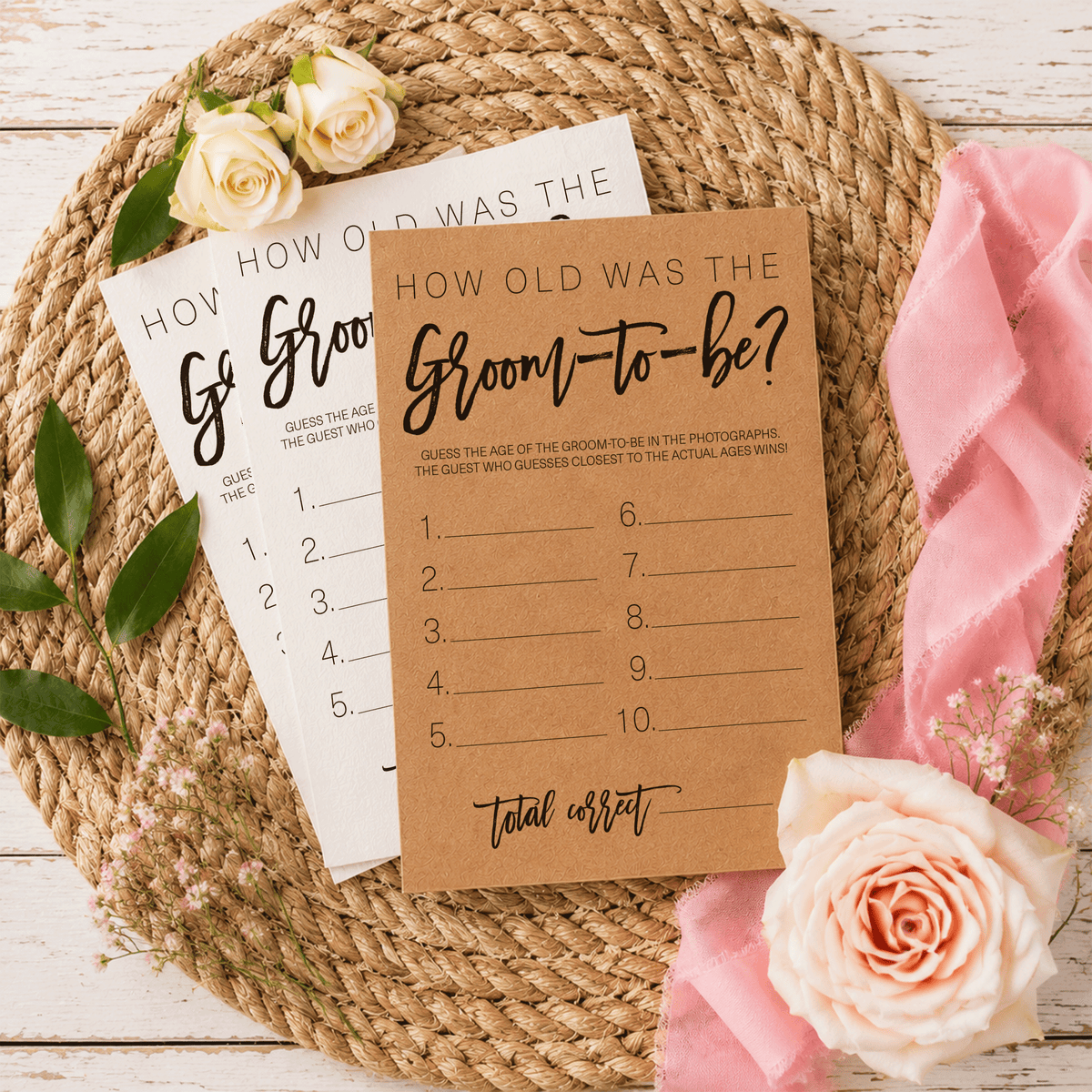 How Old was the Groom-to-be Bridal Shower Game