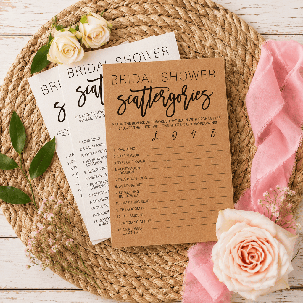 Bridal Shower Scattergories - Bridal Shower Game