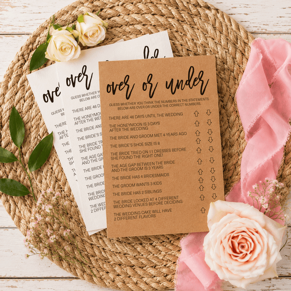 Over or Under Bridal Shower Game