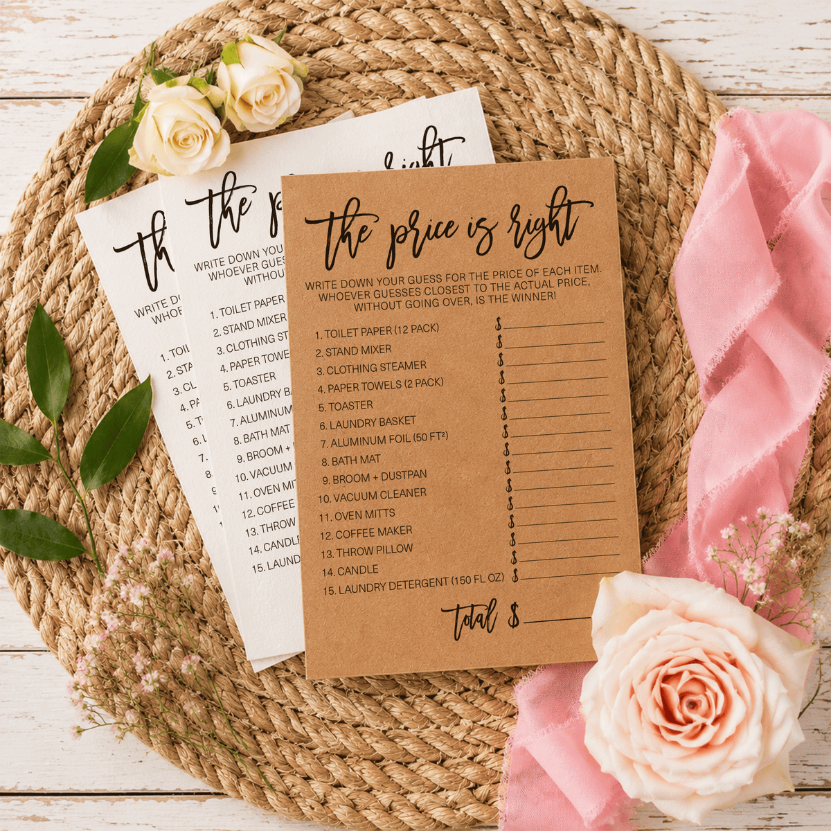 The Price Is Right Bridal Shower Game