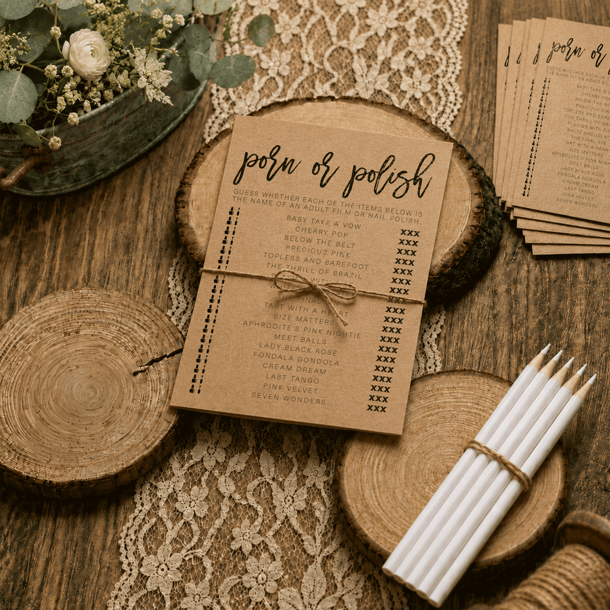 Porn Or Polish Bridal Shower Game