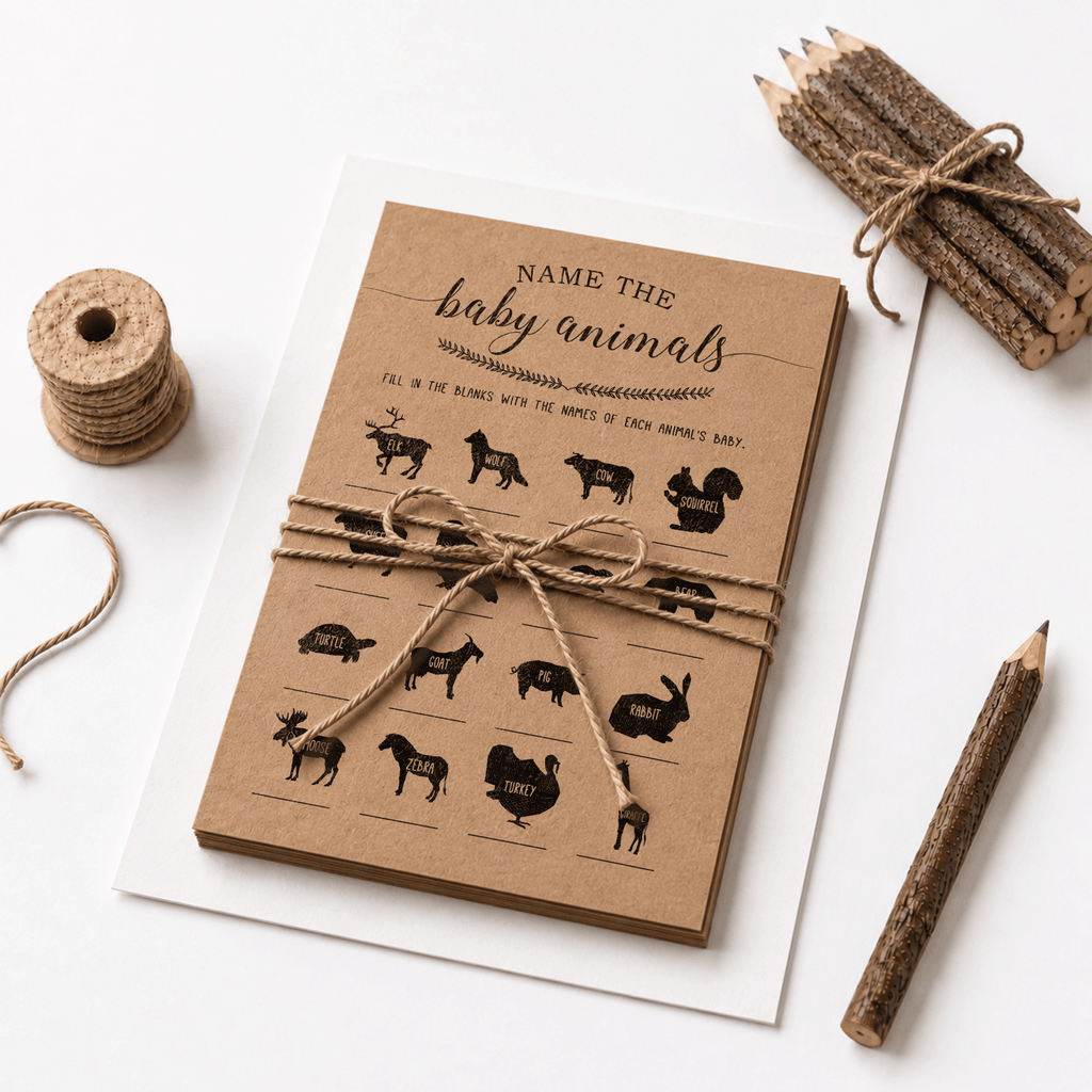 Name the Baby Animals Baby Shower Game