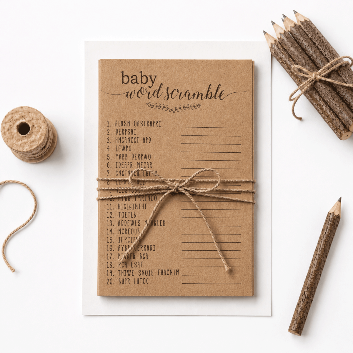 Baby Word Scramble Baby Shower Game