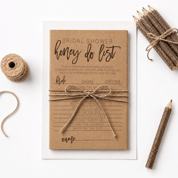 Bridal Shower Honey Do List Game