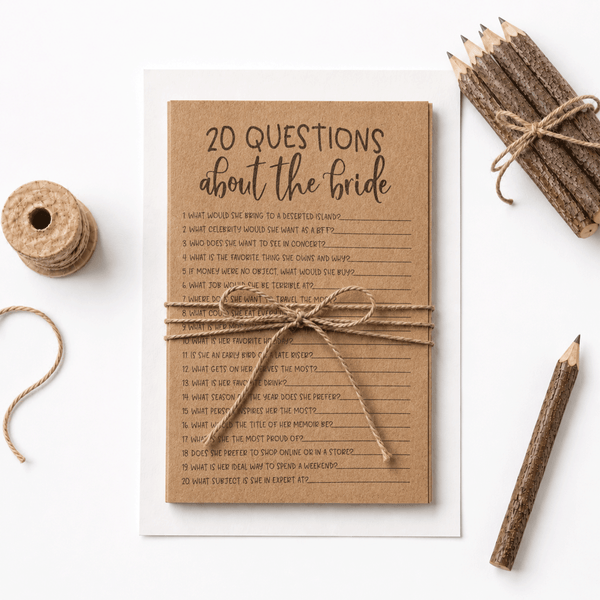 20 Questions about the Bride Bridal Shower Game