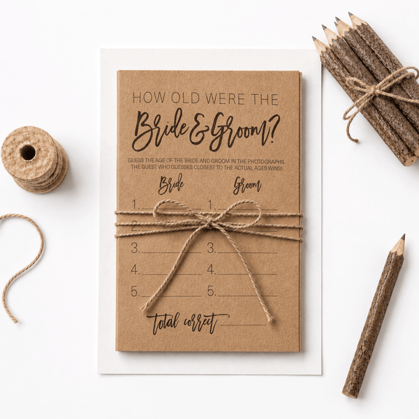 How Old Were The Bride And Groom Bridal Shower Game