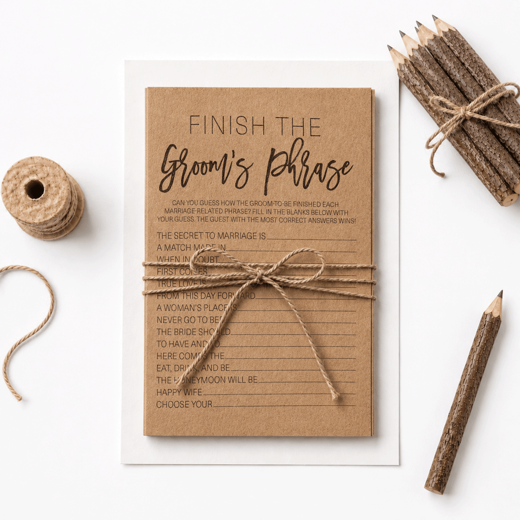 Finish the Groom's Phrase Bridal Shower Game