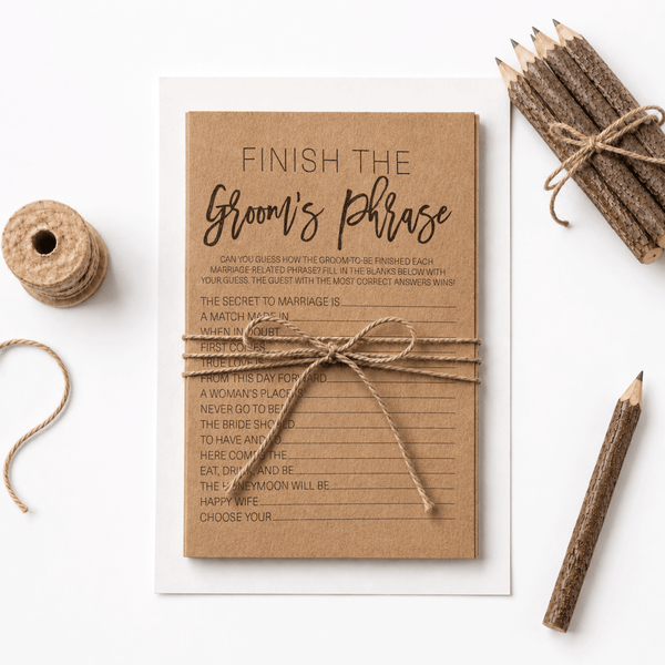 Finish the Groom's Phrase Bridal Shower Game