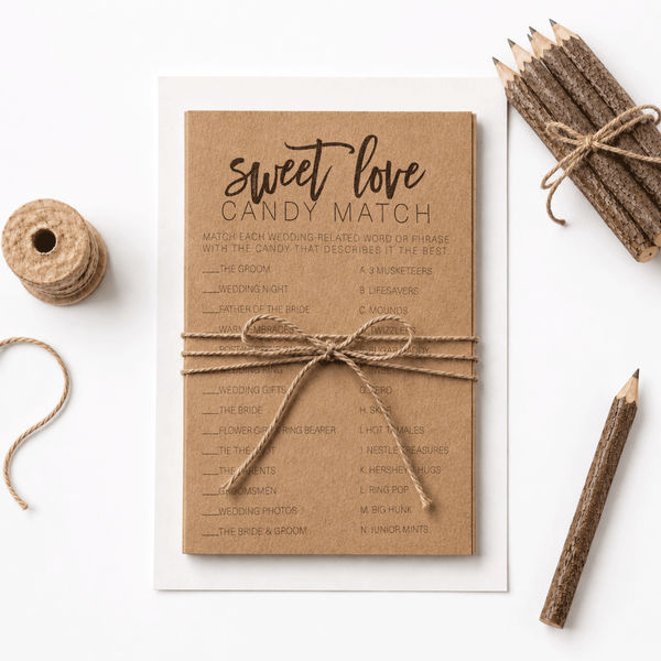 Sweet Love Candy Match Bridal Shower Game