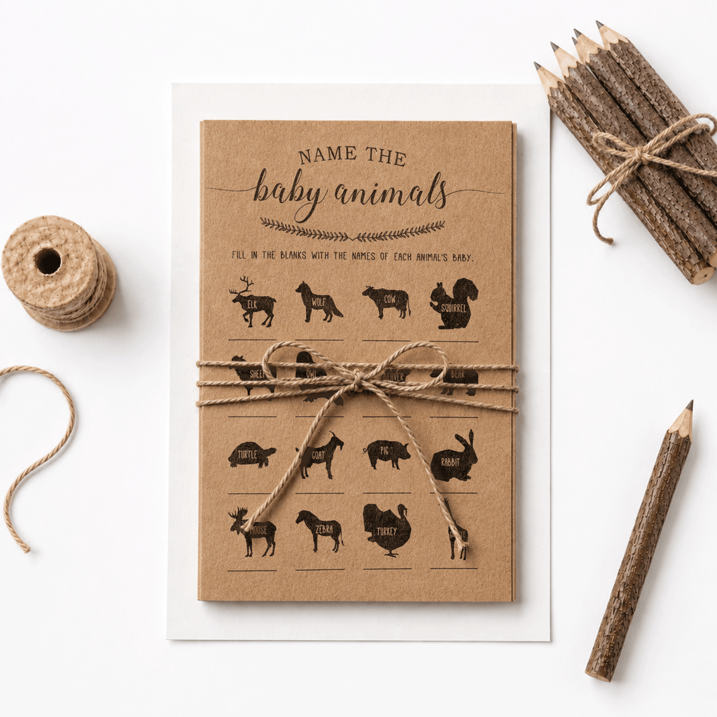 Name the Baby Animals Baby Shower Game