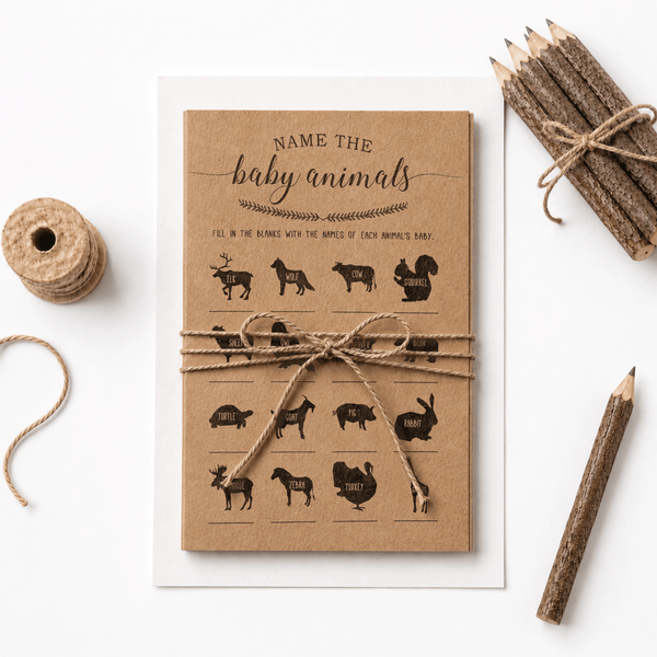 Name the Baby Animals Baby Shower Game